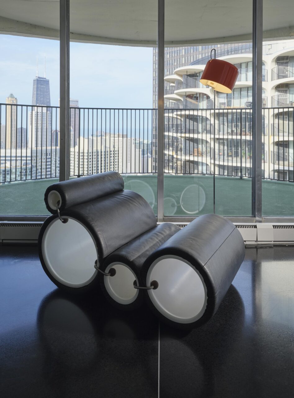 tube chair in front of window in chicago