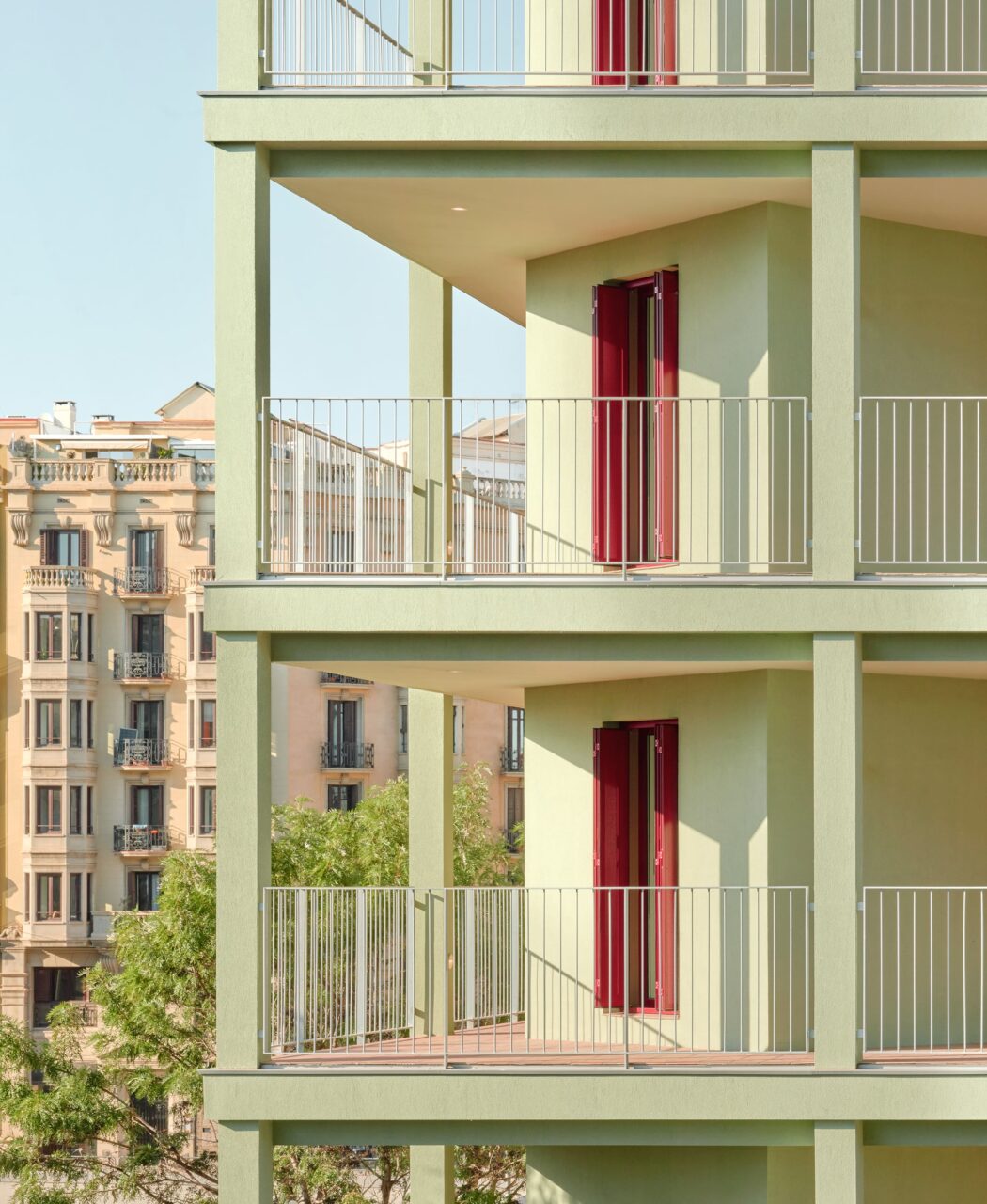communal balconies at barcelona apartments