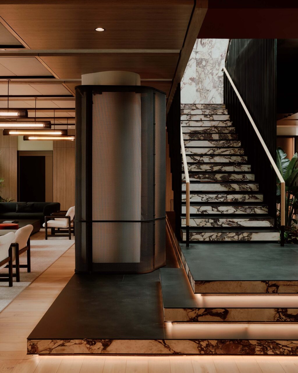 staircase in lounge