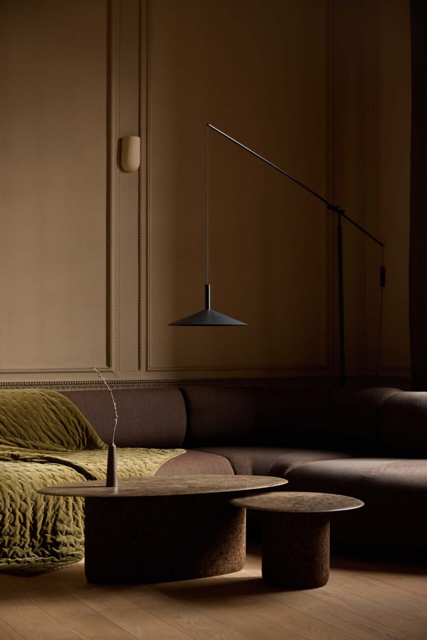 sofa and standing lamp in denton