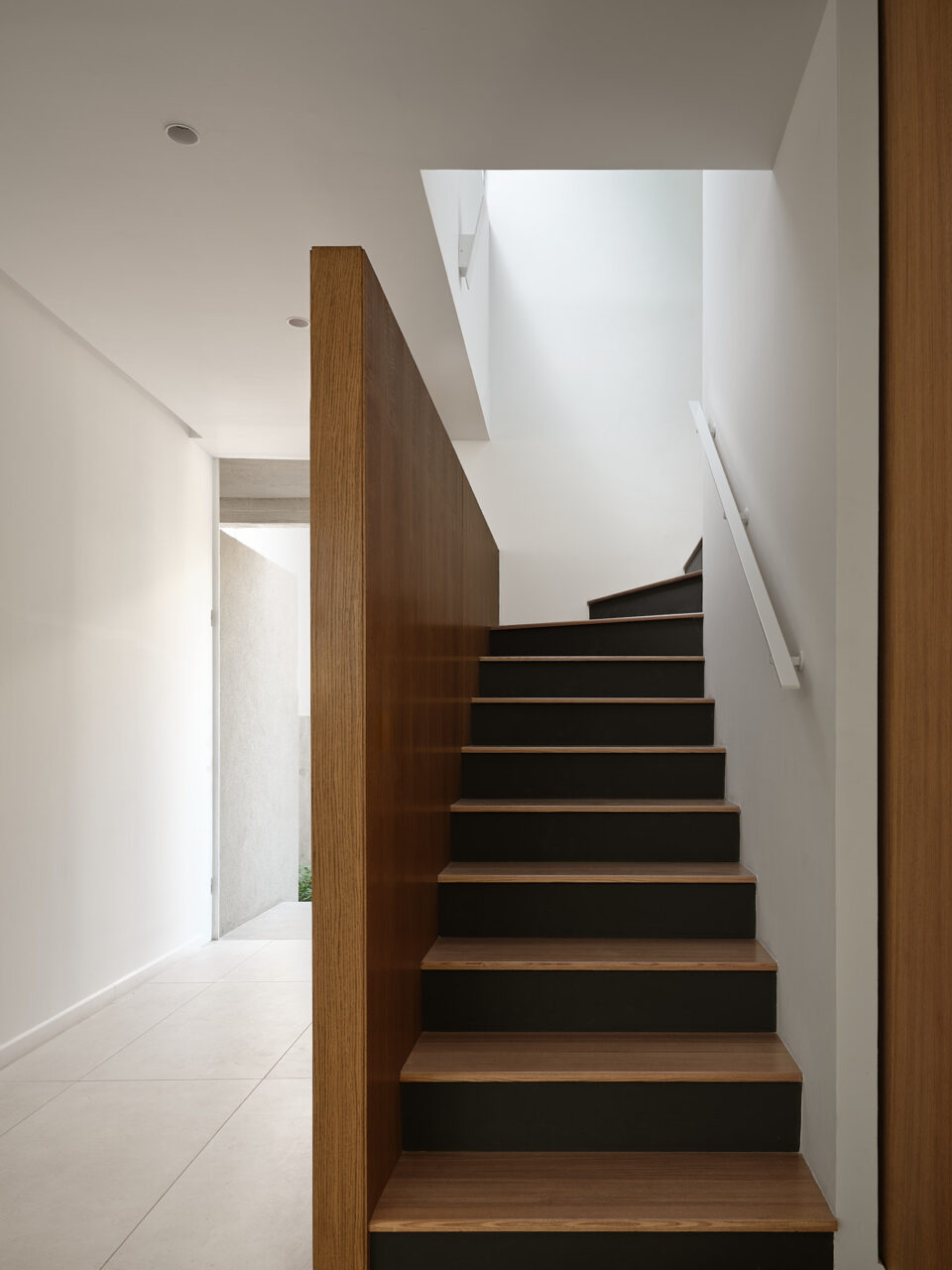 wood clad stairs