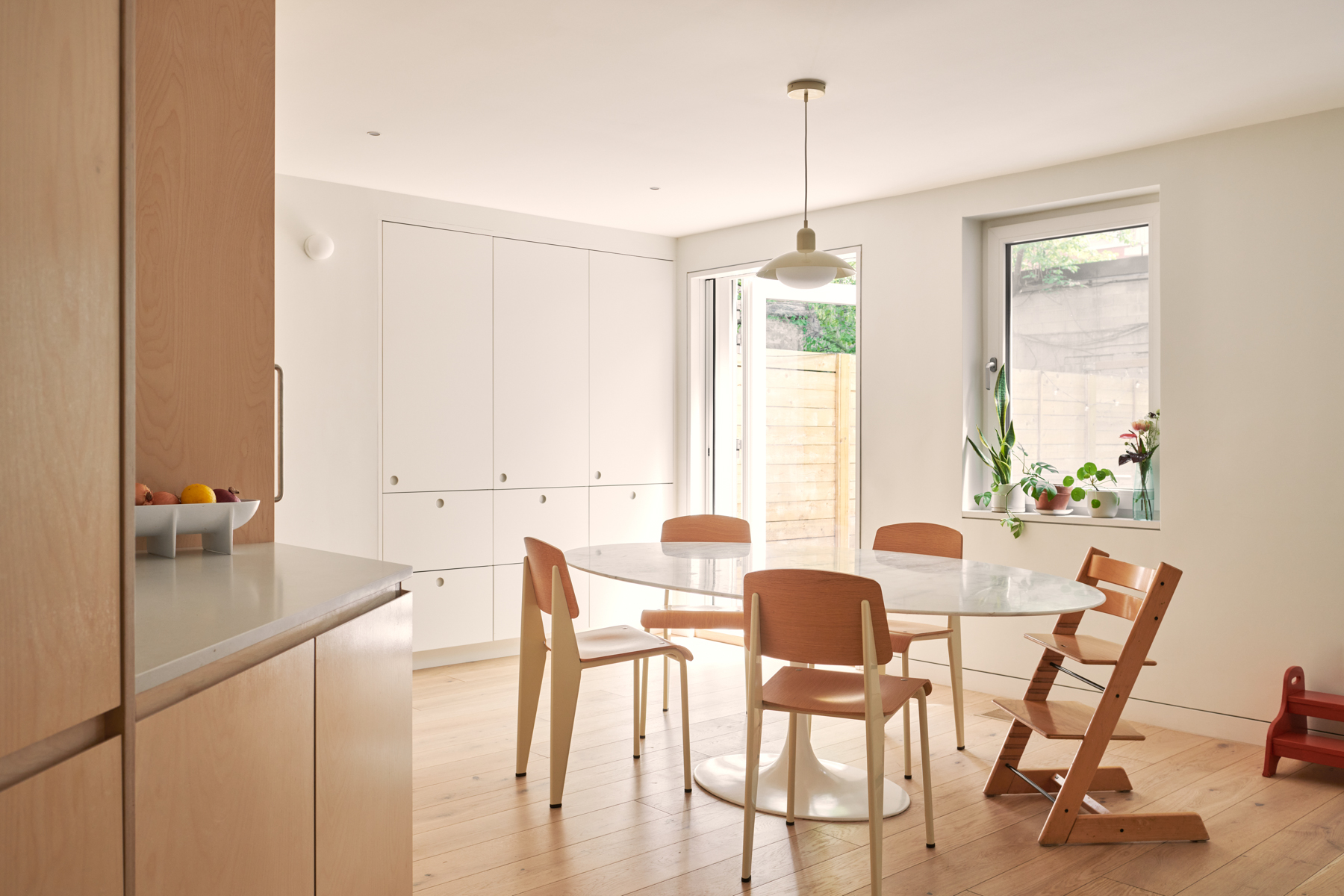 millwork activates kitchen and dining area