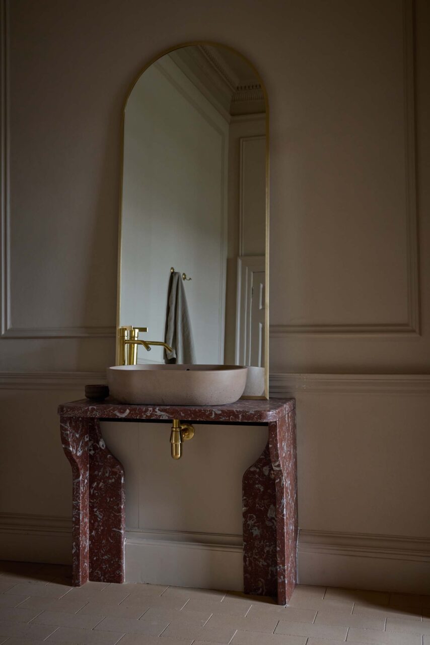 sink on marble counter