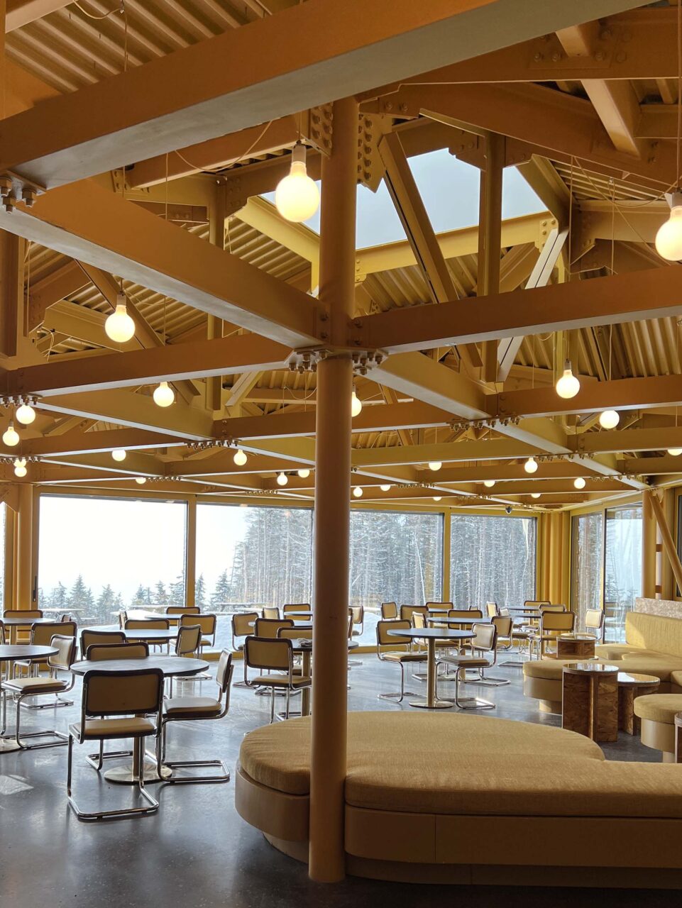 skylight in ski restaurant