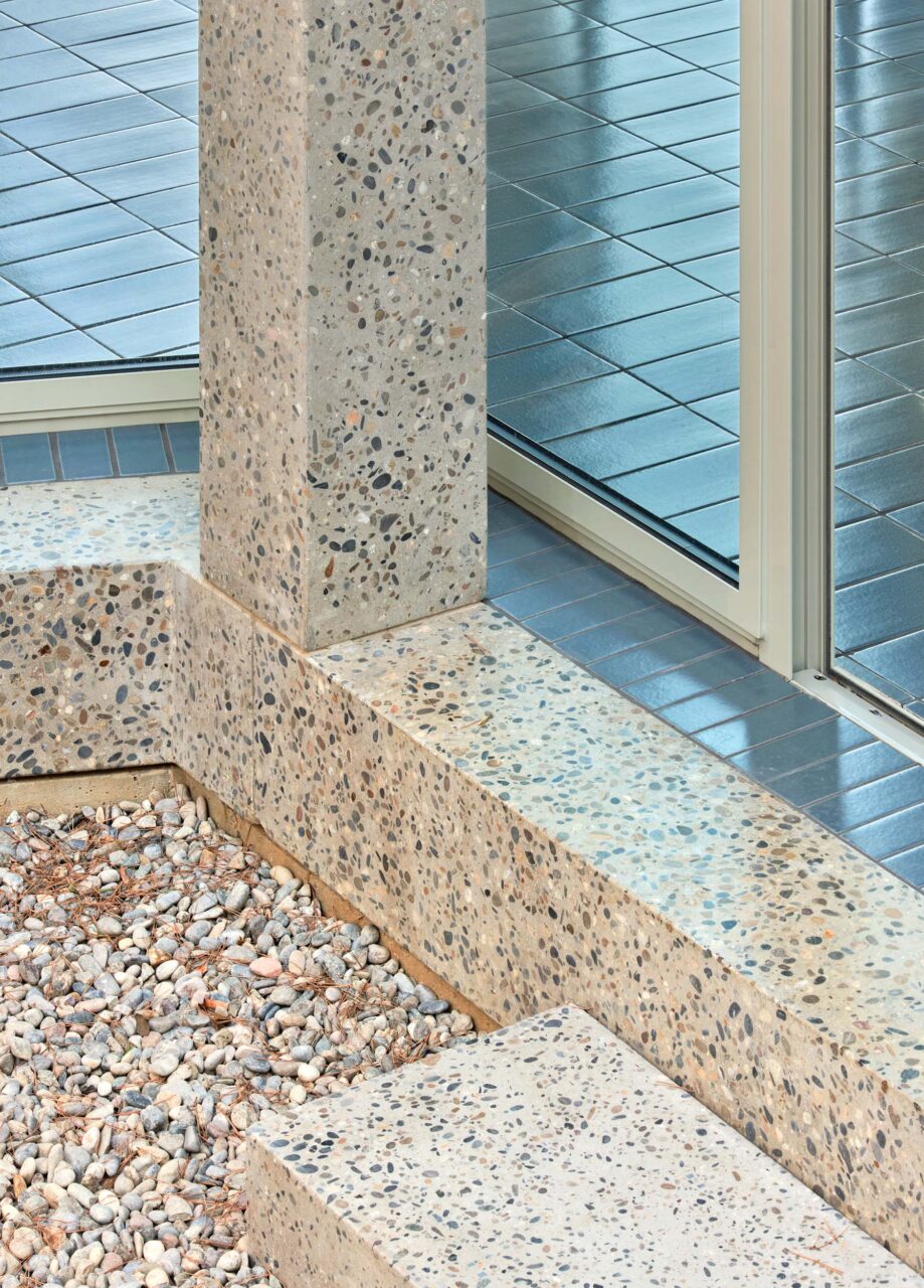 mix of stones, tiles and door opening