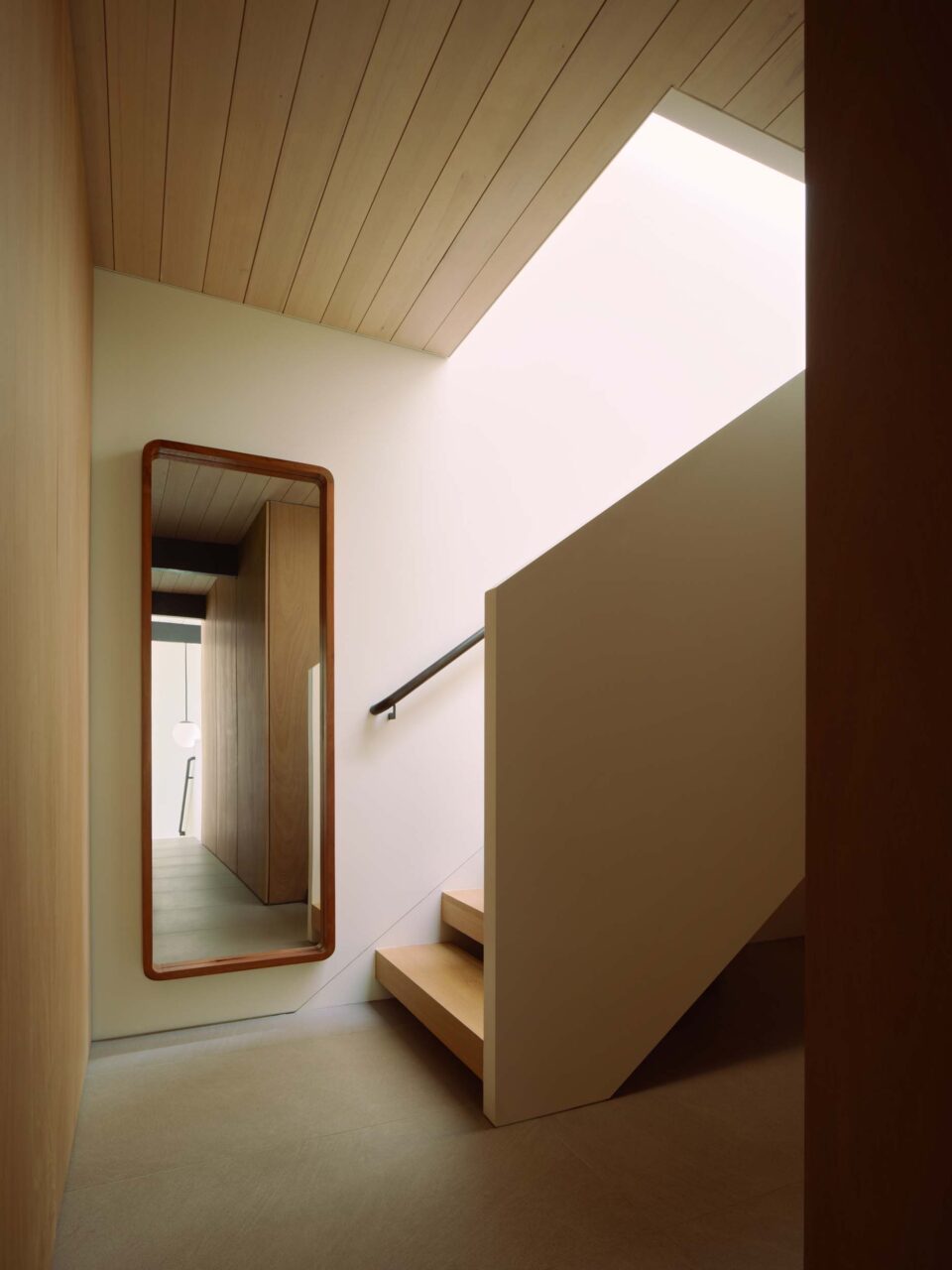 stairs with mirror
