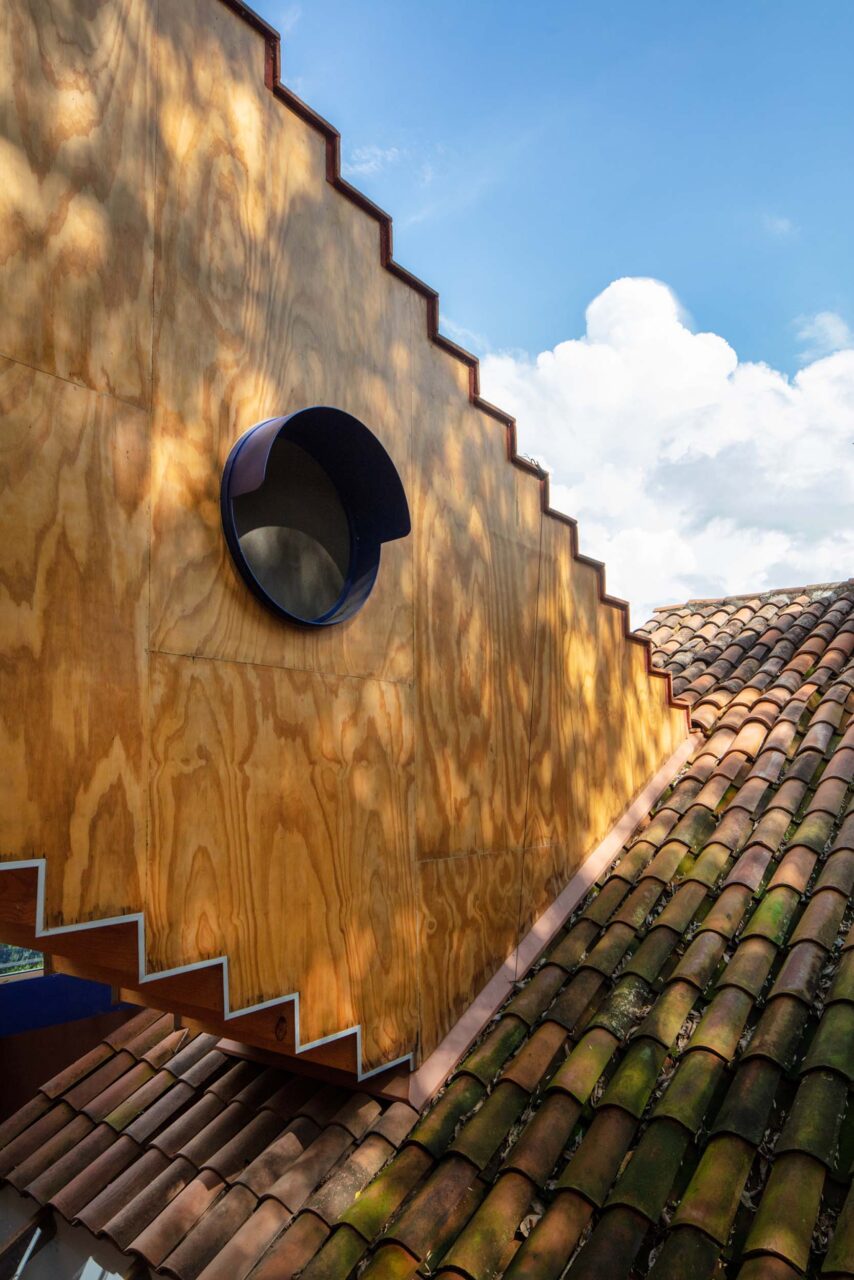 staircase extends from roof