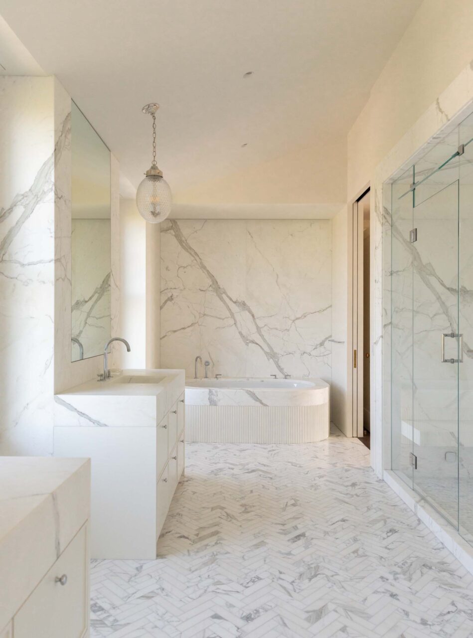 stone-clad bathroom