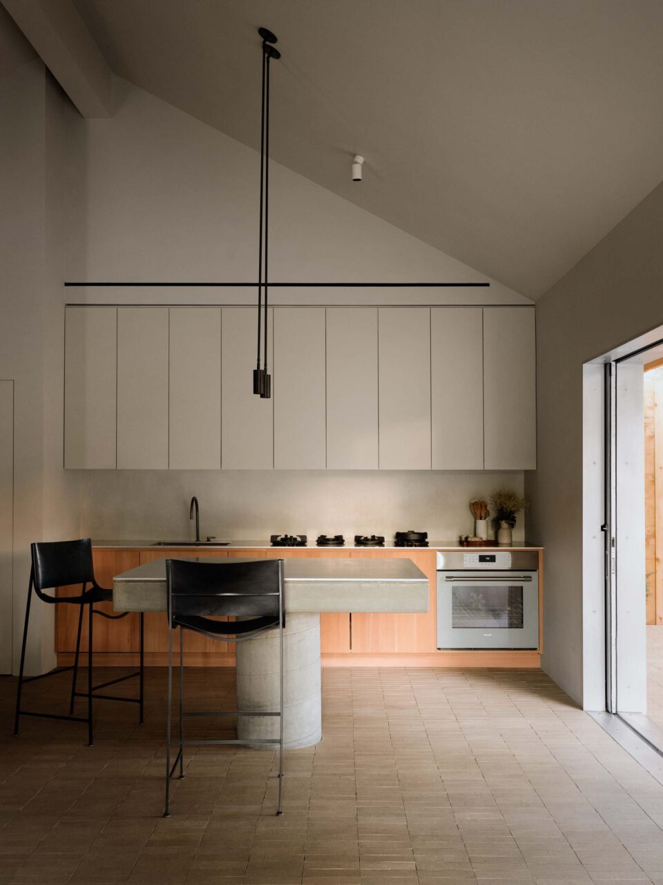kitchen with concrete counter