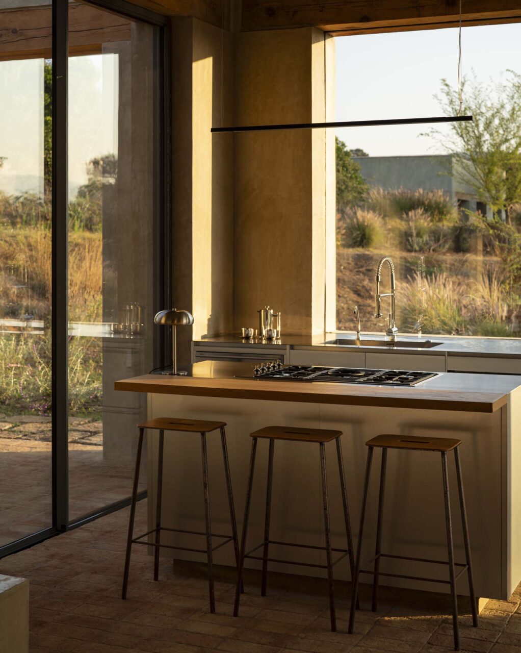kitchen with steel and wood