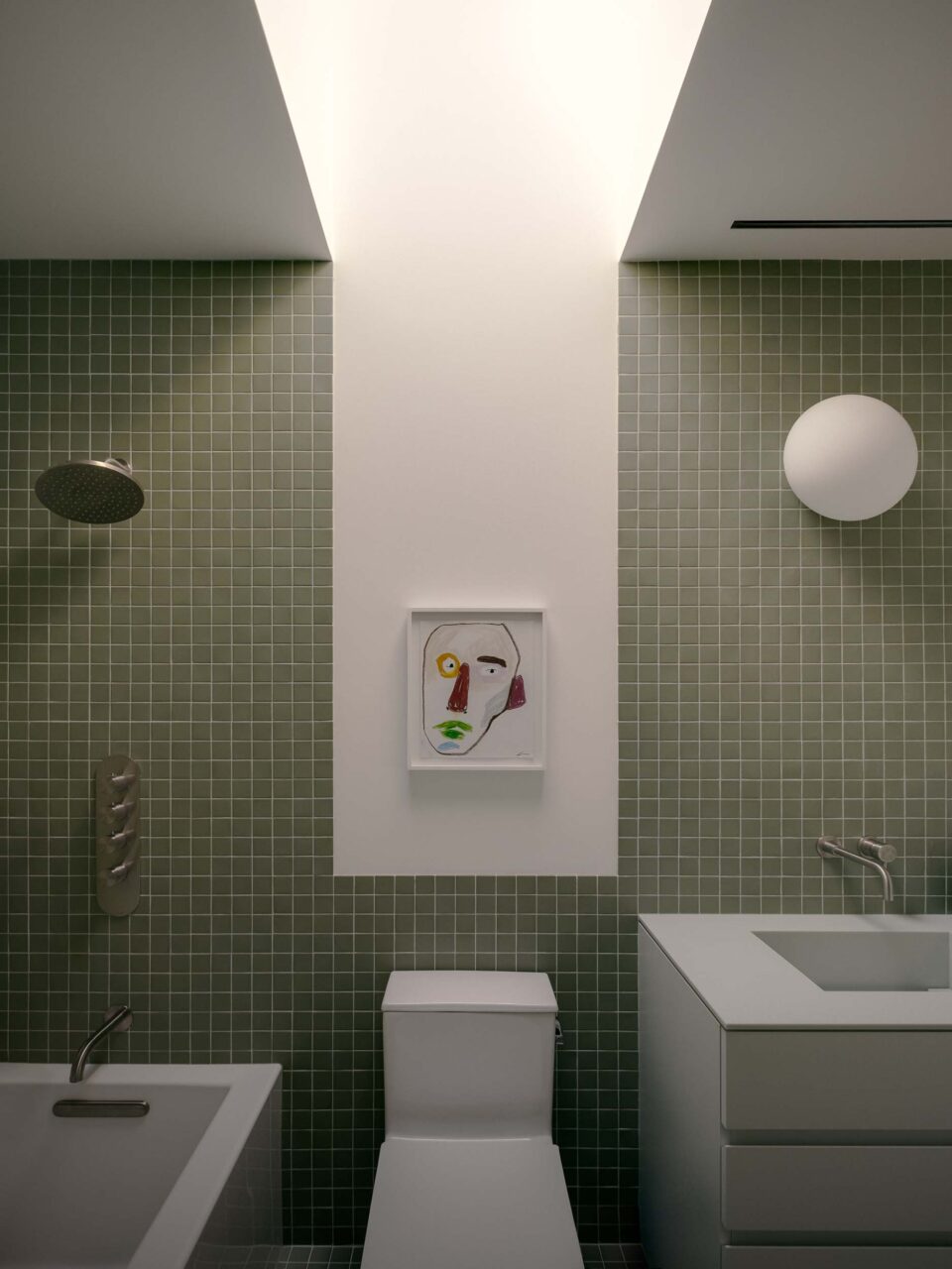 green tile bathroom