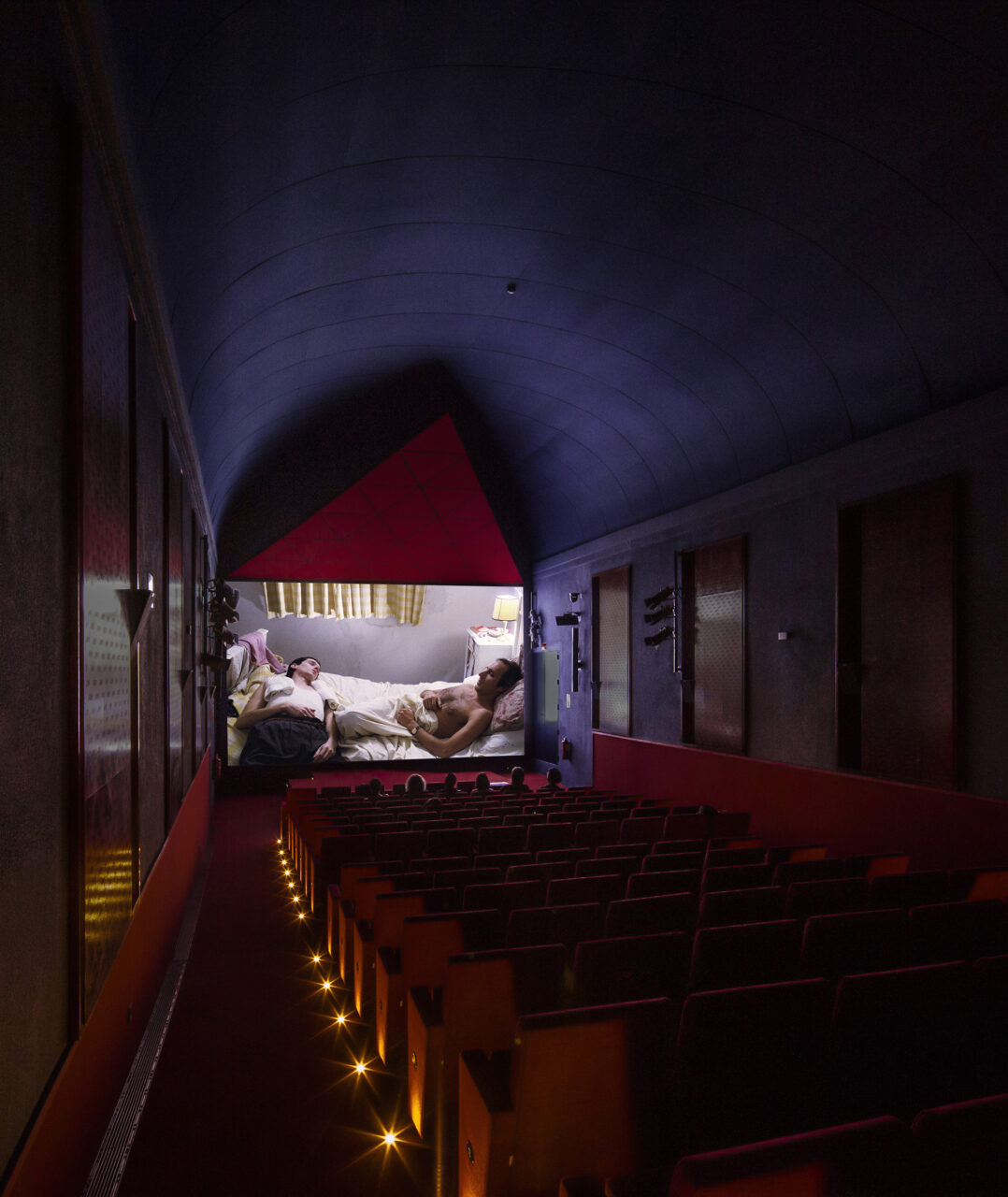 vaulted ceiling in movie theater