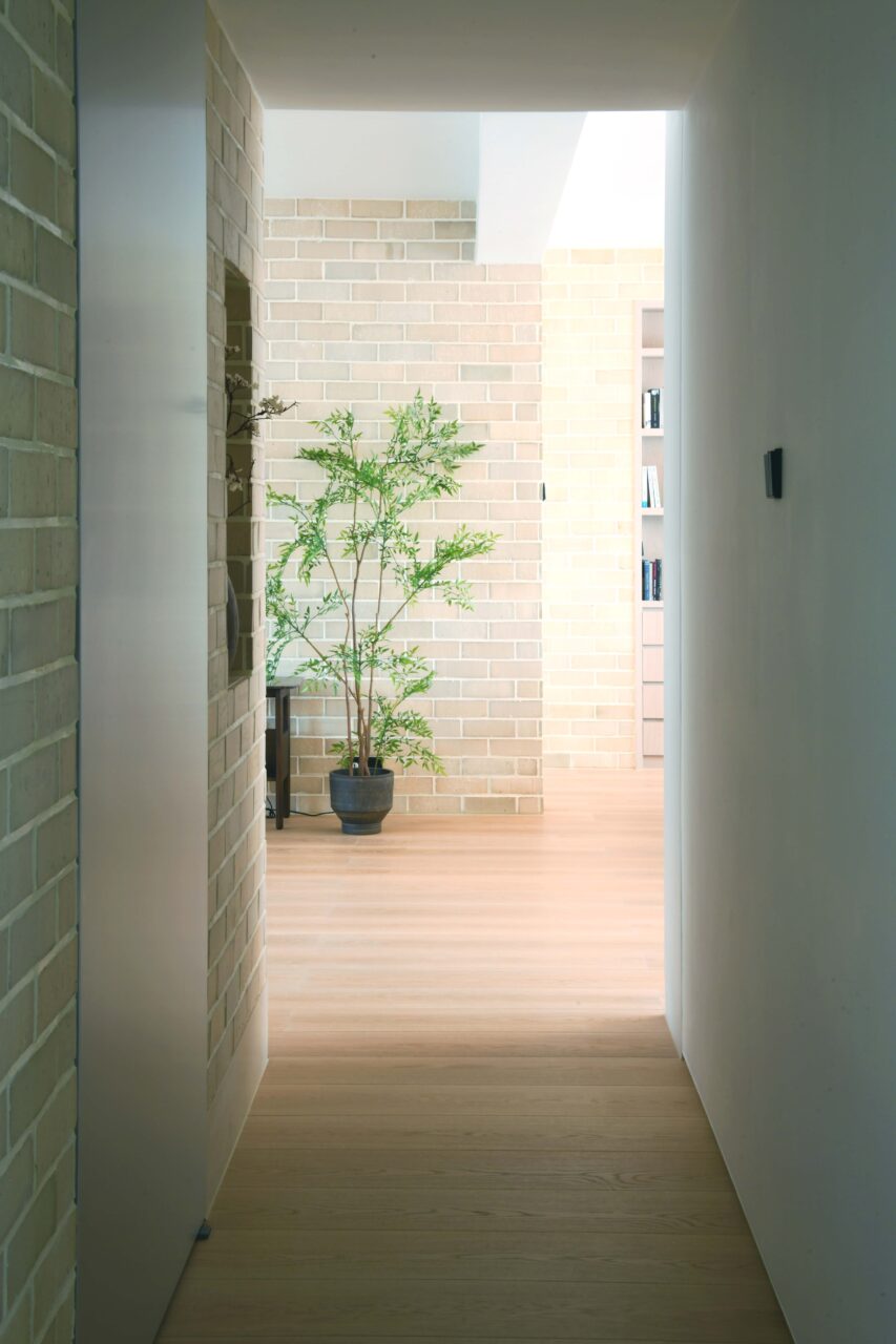 brick and wood home