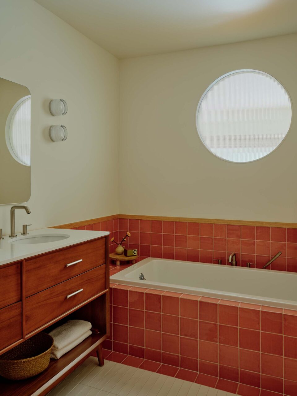 bathroom in red tile