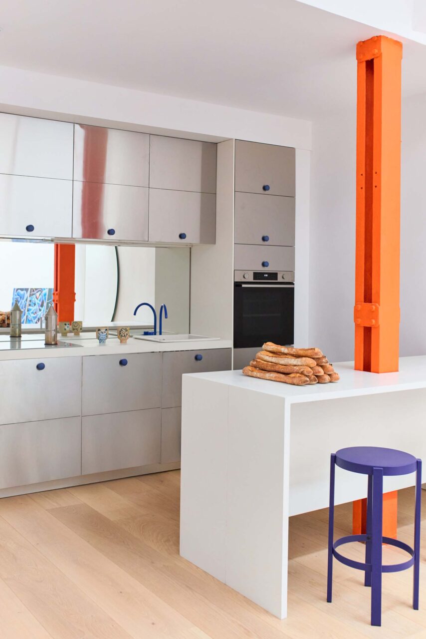 orange column kitchen