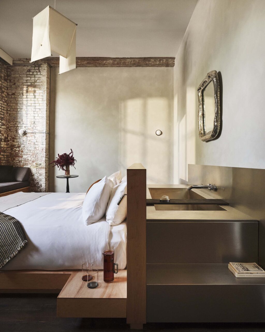 tub against headboard