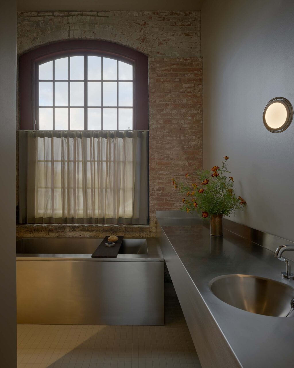 bathroom with stainless steel