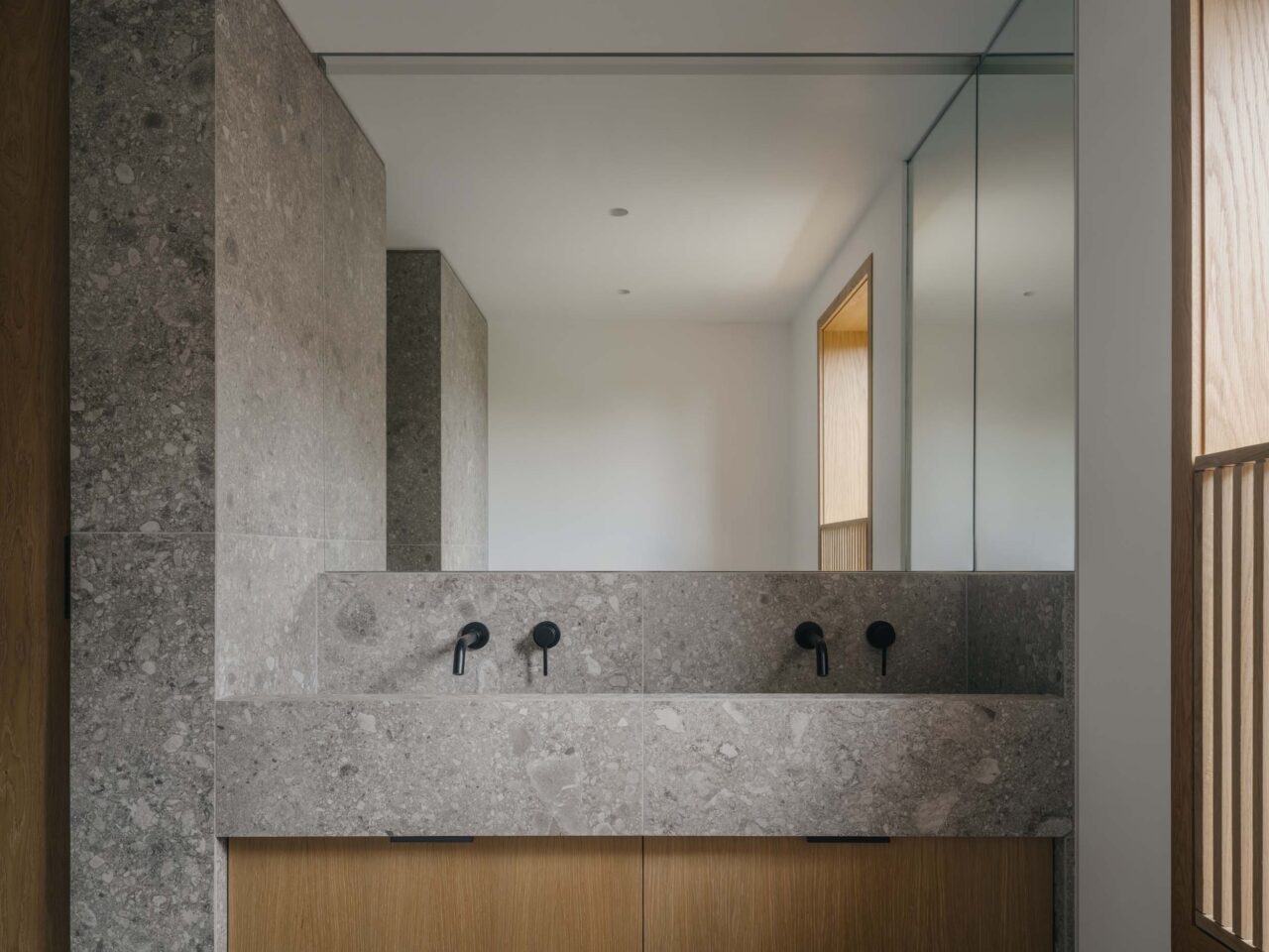 gray stone sink