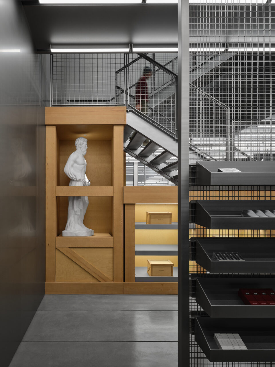 cargo boxes stair