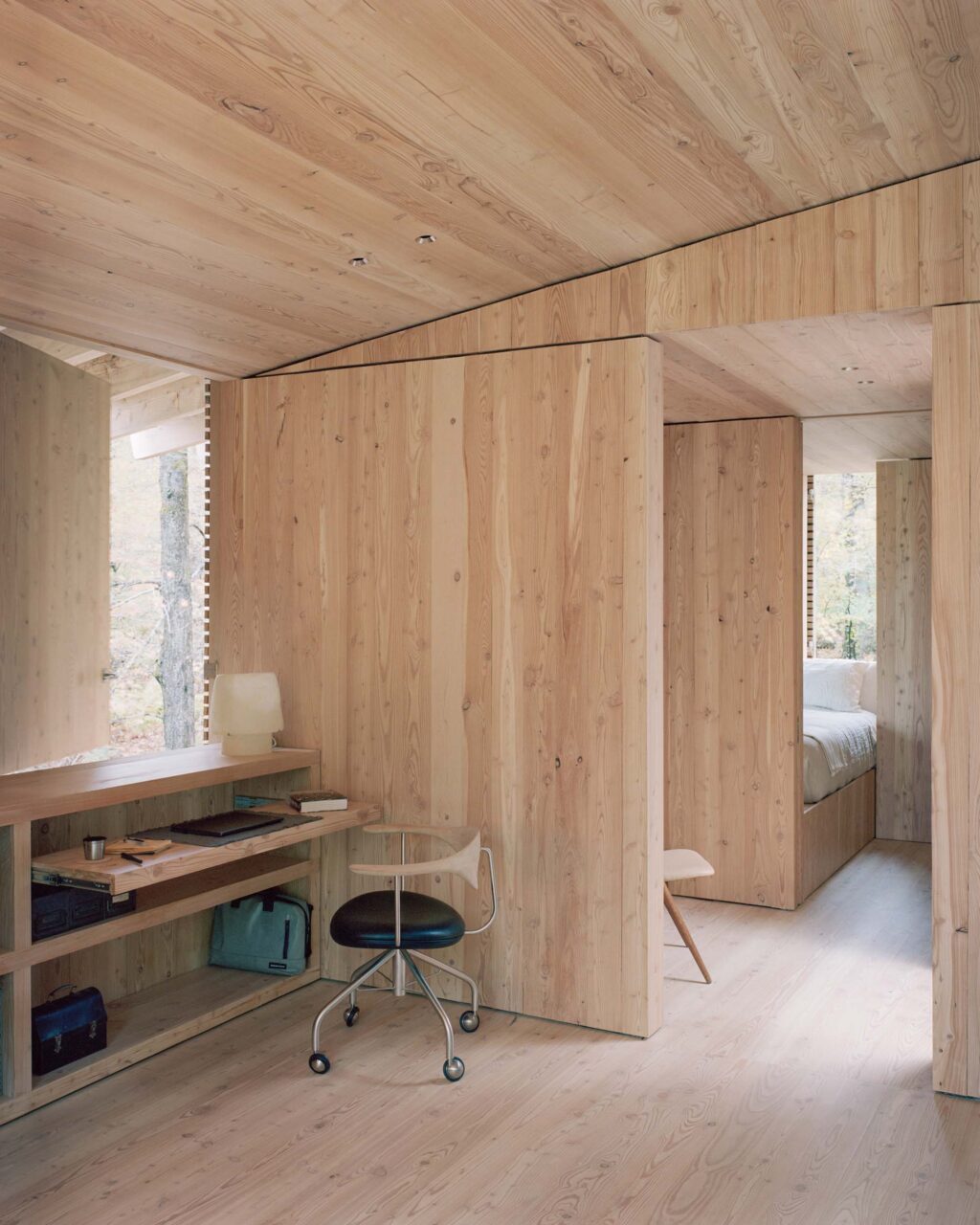 desk in larch room